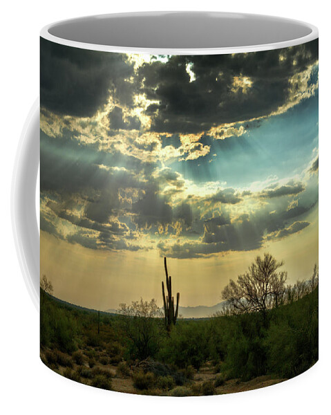 Arizona Coffee Mug featuring the photograph The Heavenly Desert Skies by Saija Lehtonen