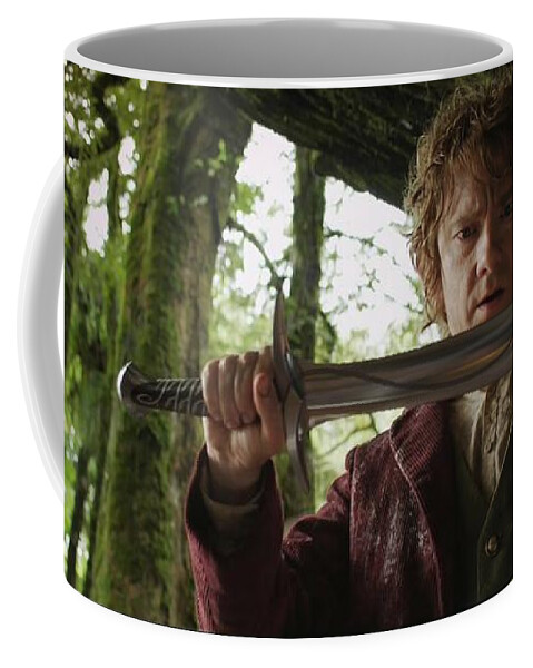 The Hobbit An Unexpected Journey Coffee Mug featuring the digital art The Hobbit An Unexpected Journey by Maye Loeser
