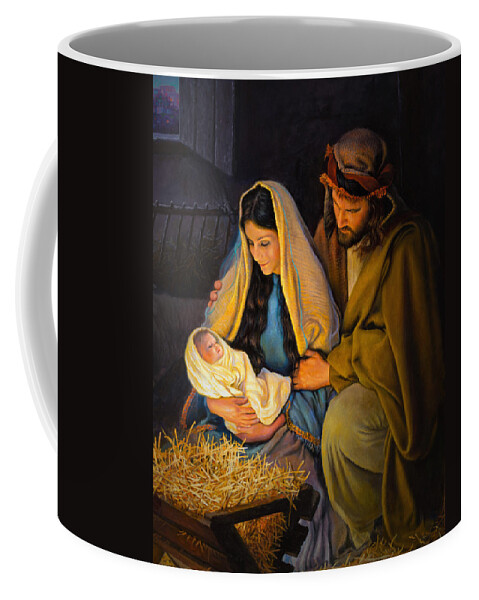 #faaAdWordsBest Coffee Mug featuring the painting The Holy Family by Greg Olsen