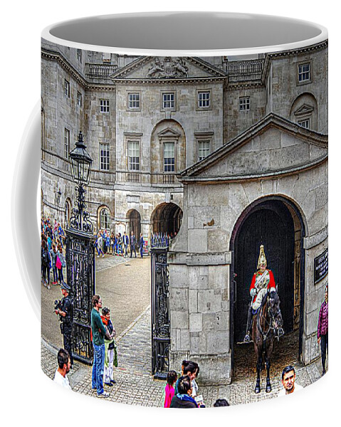 Castle Guard Coffee Mug featuring the photograph The Horse Guard at Whitehall by Karen McKenzie McAdoo