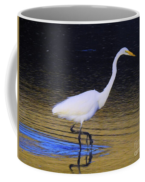 Great White Egret Coffee Mug featuring the photograph The Hunt by Scott Cameron