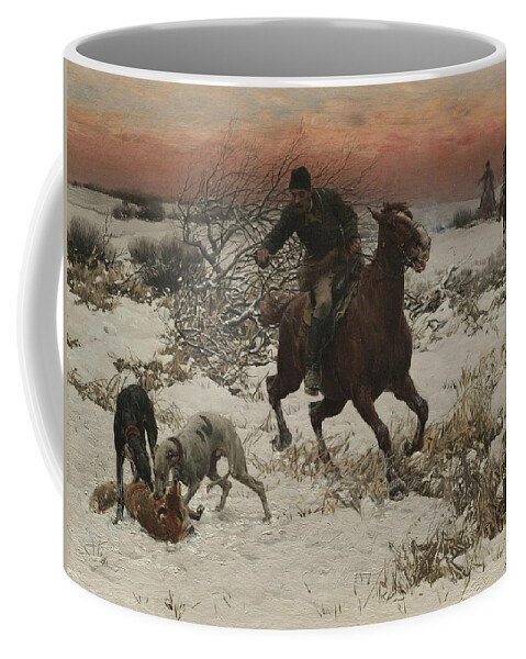 Alfred Kowalski Coffee Mug featuring the painting The Hunters by Alfred Kowalski