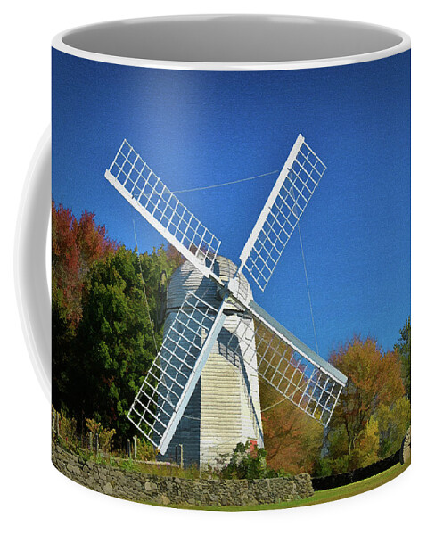 Jamestown Coffee Mug featuring the photograph The Jamestown Windmill by Nancy De Flon