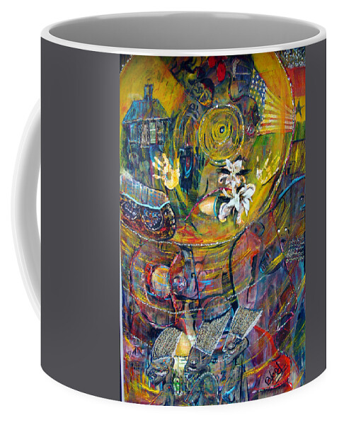  Figures Coffee Mug featuring the painting The Journey by Peggy Blood