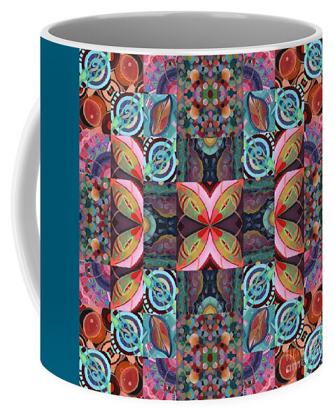 The Joy Of Design Mandala Series Puzzle 7 Arrangement 2 By Helena Tiainen Coffee Mug featuring the mixed media The Joy of Design Mandala Series Puzzle 7 Arrangement 2 by Helena Tiainen