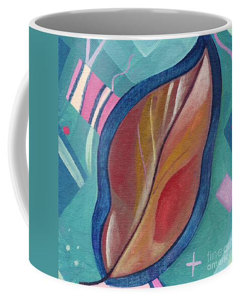 Leaf Coffee Mug featuring the painting The Joy of Design X X X I by Helena Tiainen