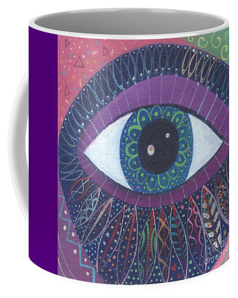 Eye Coffee Mug featuring the painting The Joy of Design X X X V I I I by Helena Tiainen