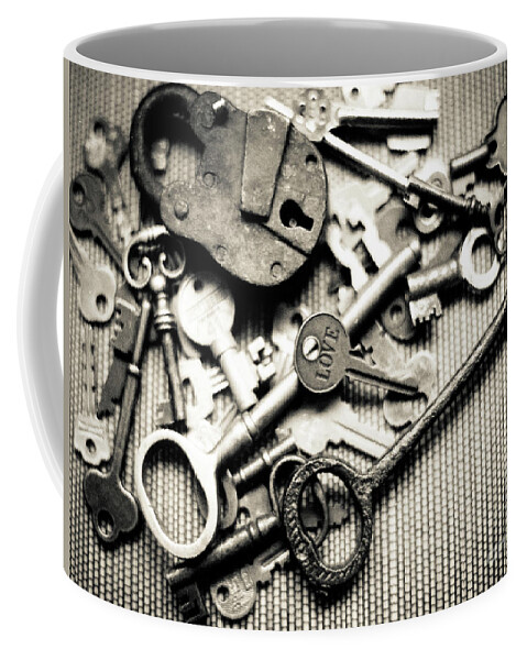 Keys Coffee Mug featuring the photograph The Key to Love by Ana V Ramirez