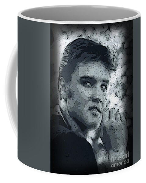 Elvis Coffee Mug featuring the photograph The King Rocks On XII by Al Bourassa