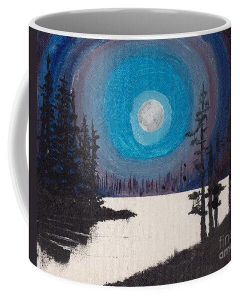Landscape Coffee Mug featuring the painting The Lake by David Jackson