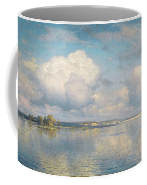 Kryzhitsky Coffee Mug featuring the painting The Lake by Kryzhitsky