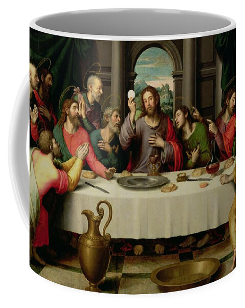 The Last Supper By Vicente Juan Macip Coffee Mug featuring the painting The Last Supper by Vicente Juan Macip