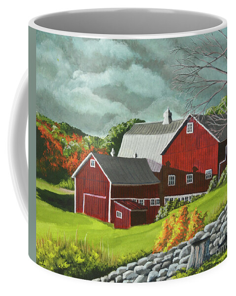 Barn Painting Coffee Mug featuring the painting The Light After The Storm by Charlotte Blanchard