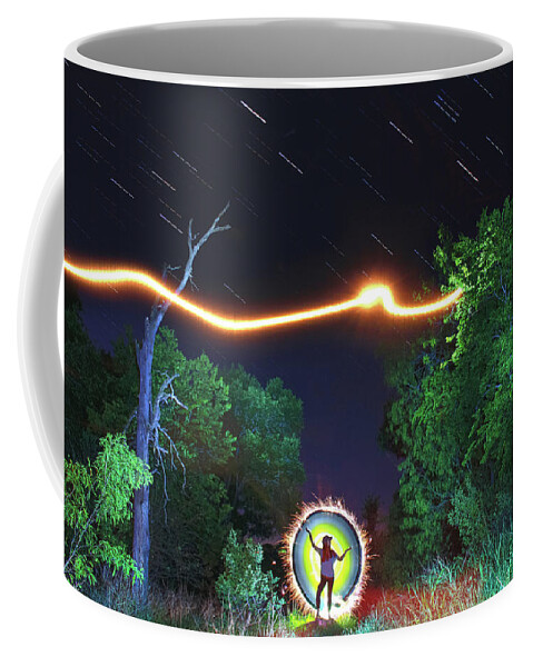 Lightpainting Coffee Mug featuring the photograph The Light by Andrew Nourse