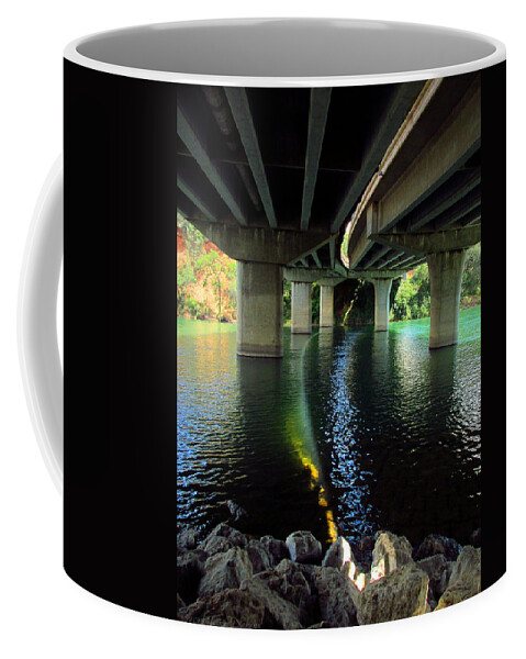 Bridge Coffee Mug featuring the photograph The Light Under Bonneview Bridge by Joyce Dickens