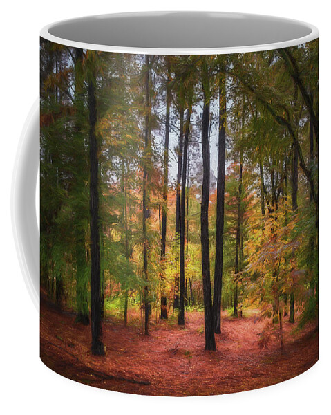 Digital Painting Coffee Mug featuring the photograph The Lighted Woods by James Barber