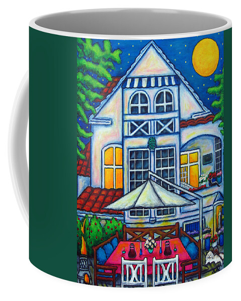 Denmark Coffee Mug featuring the painting The Little Festive Danish House by Lisa Lorenz