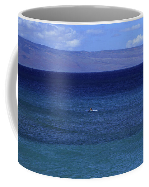 Kayaking Coffee Mug featuring the photograph The Lone Kayaker by Cheryl Day