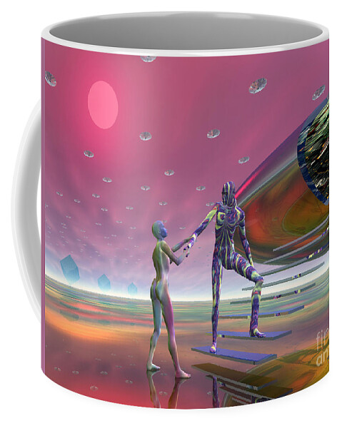 Science Fiction Coffee Mug featuring the digital art The Long Goodbye by Walter Neal