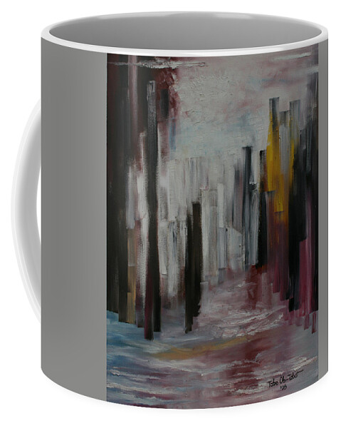 The Long Run Coffee Mug featuring the painting The long Run by Obi-Tabot Tabe