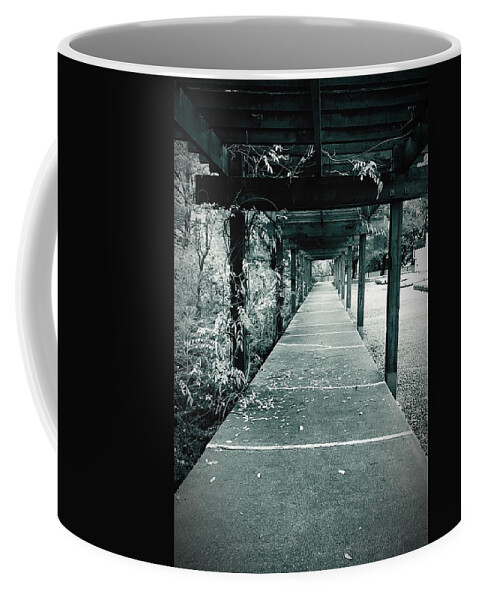 Black And White Coffee Mug featuring the photograph The Long Walk by Brad Hodges