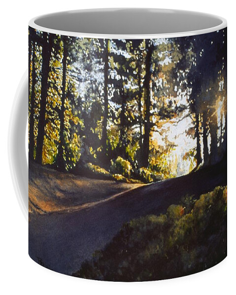 Landscape Coffee Mug featuring the painting The Long Way Home by Barbara Pease