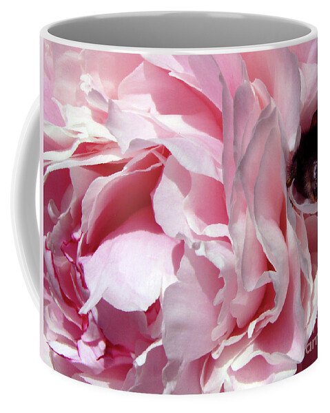 Peony Coffee Mug featuring the photograph The Lost Bee 2 by Kim Tran