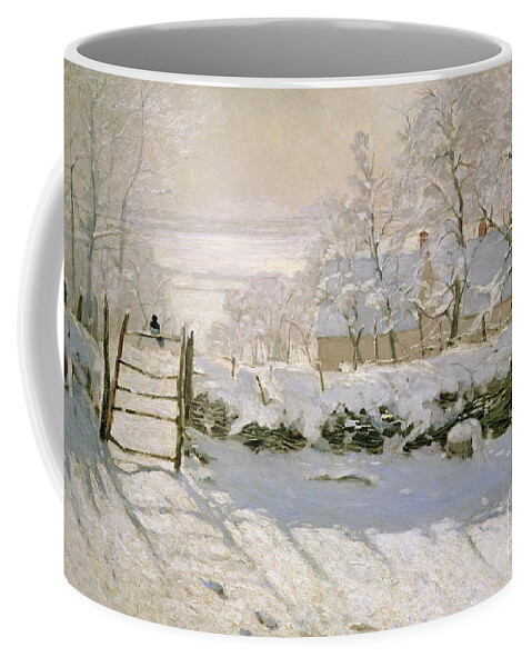 The Coffee Mug featuring the painting The Magpie by Claude Monet
