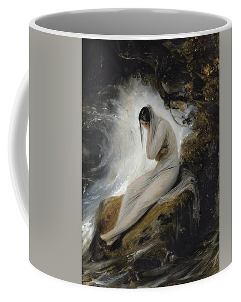 Horace Vernet Coffee Mug featuring the painting The Maiden's Lament by Horace Vernet
