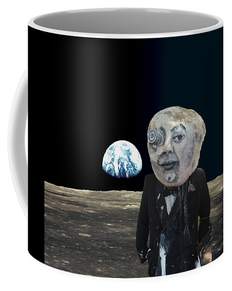 Art Coffee Mug featuring the digital art The Man in the Moon by Rafael Salazar
