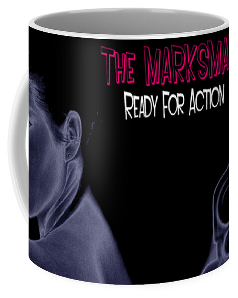 Album Coffee Mug featuring the digital art The Marksman - Ready for Action by Mark Baranowski