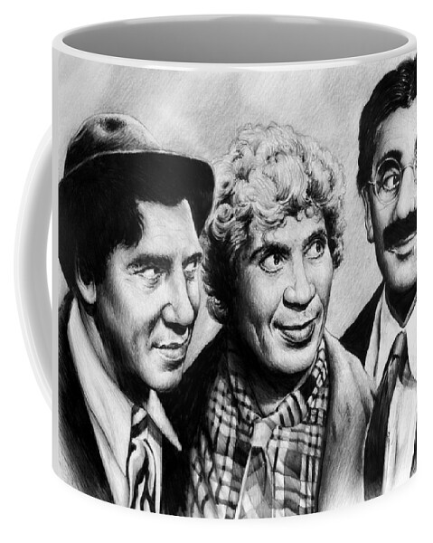 The Marx Brothers Coffee Mug featuring the drawing The Marx Brothers by Andrew Read