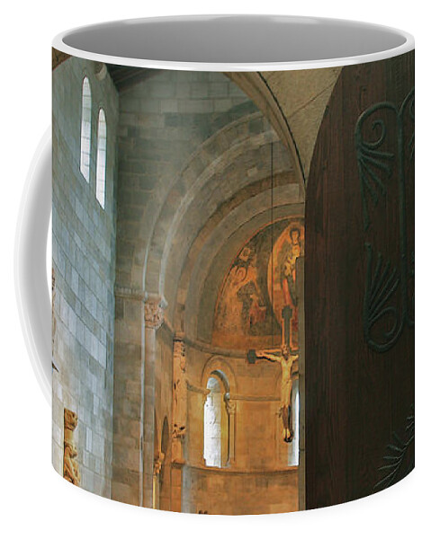 Card Coffee Mug featuring the photograph An Early Morning at the Medieval Abbey by Yvonne Wright