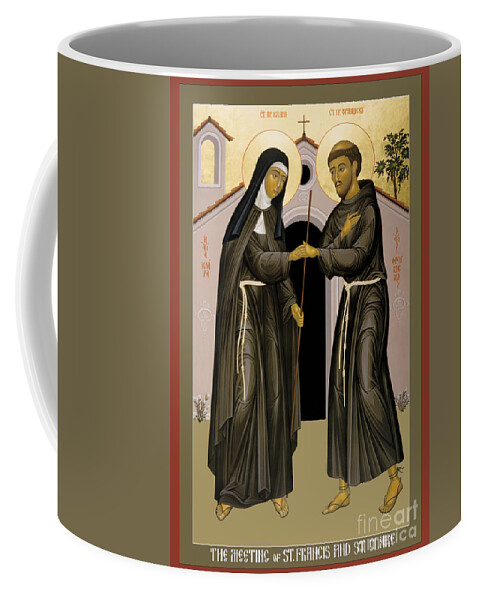 The Meeting Of Sts. Francis And Clare Coffee Mug featuring the painting The Meeting of Sts. Francis and Clare - RLFAC by Br Robert Lentz OFM