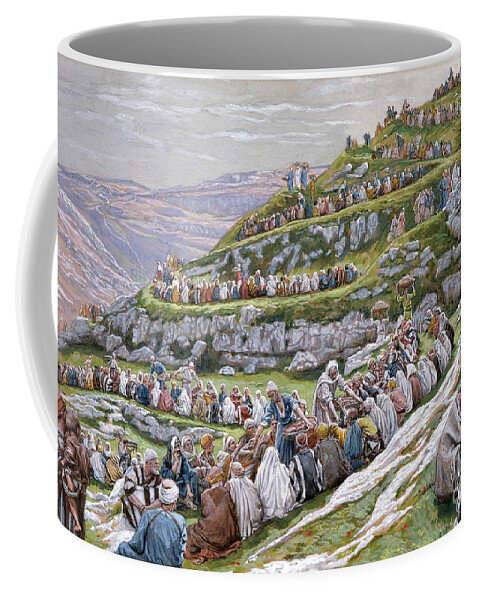 The Coffee Mug featuring the painting The Miracle of the Loaves and Fishes by Tissot