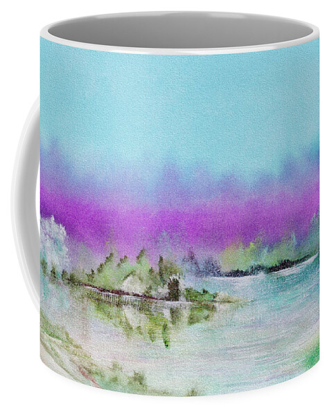 Sparkles Of The Water Coffee Mug featuring the painting The Mist by Virginia Bond