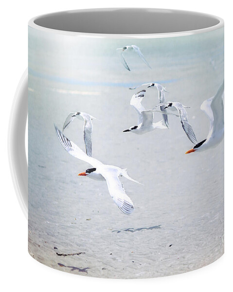 The Beach House Coffee Mug featuring the photograph The Morning Rush by Sharon McConnell