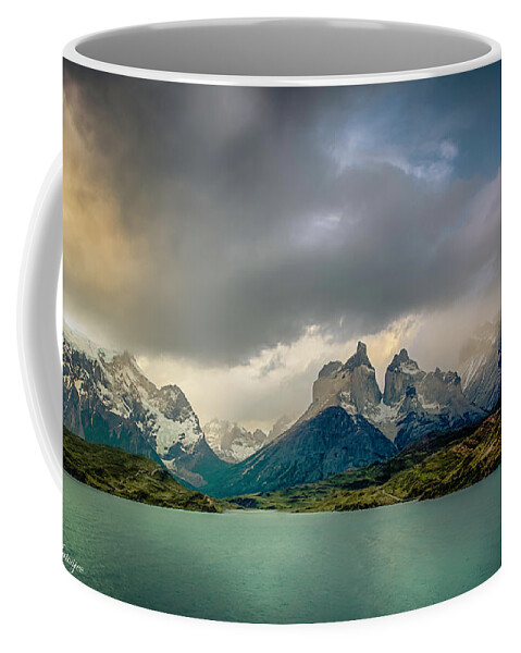 Mountains Coffee Mug featuring the photograph The Mountains on the Lake by Andrew Matwijec
