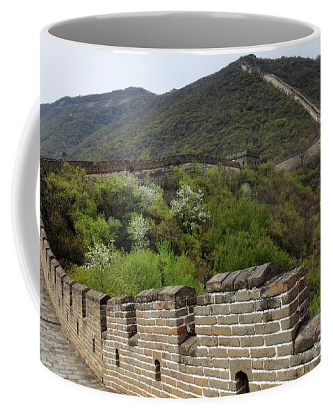 Mutianyu Valley Coffee Mug featuring the photograph The Mutianyu section of the Great Wall of China, Mutianyu valley by Dave Porter