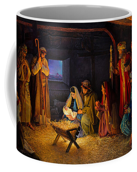 Jesus Coffee Mug featuring the painting The Nativity by Greg Olsen