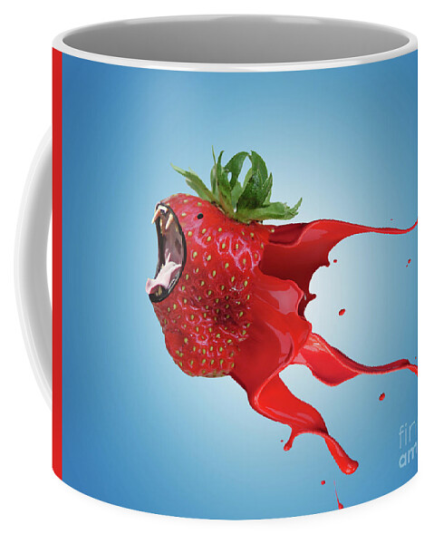 Blue Coffee Mug featuring the photograph The New GMO Strawberry by Juli Scalzi