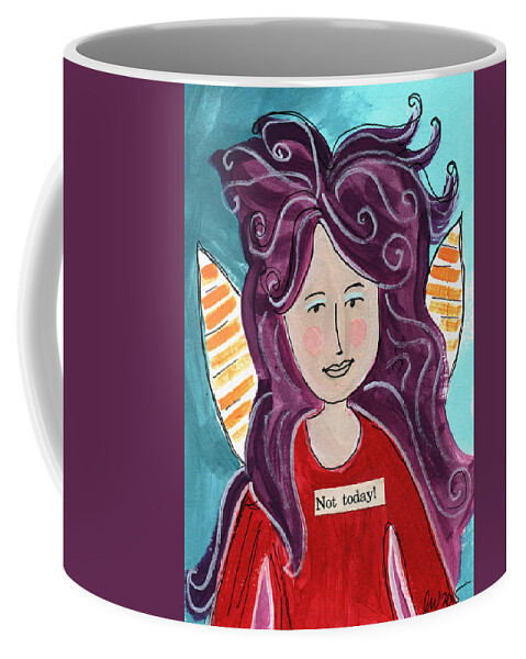 Fairy Coffee Mug featuring the mixed media The Not Today Fairy- Art by Linda Woods by Linda Woods