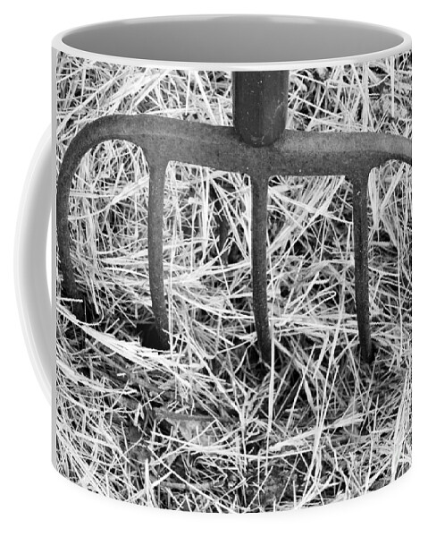 Pitchfork Coffee Mug featuring the photograph The Ole' Country Fork by Jan Gelders