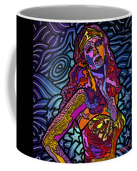Wonder Woman Coffee Mug featuring the digital art The Only One Wonder by Marconi Calindas