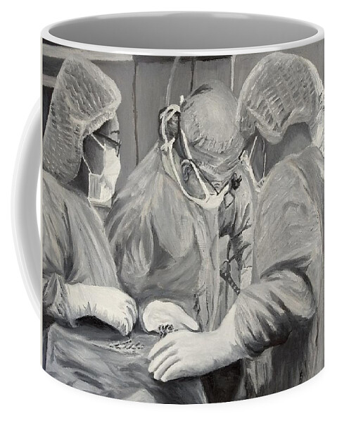 Or Coffee Mug featuring the painting The Operation by Kevin Daly