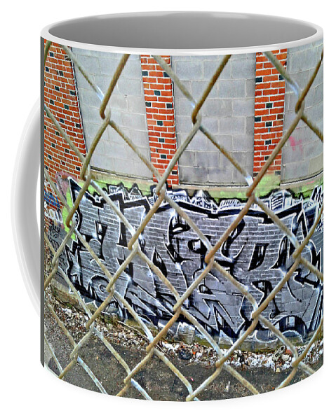 Graffiti Artists Coffee Mug featuring the painting The Overpass by Anitra Handley-Boyt