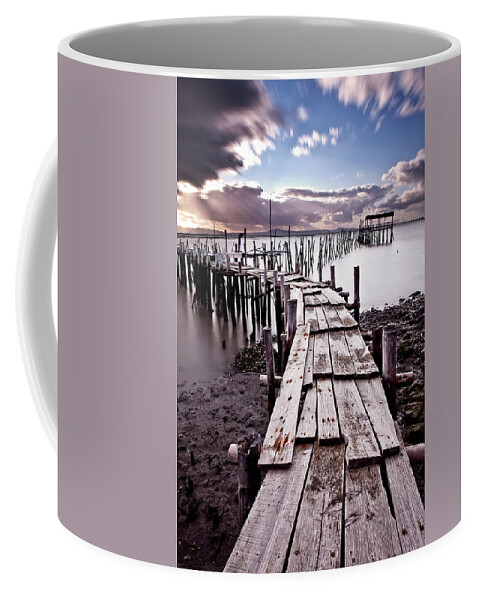 Pier Coffee Mug featuring the photograph The path by Jorge Maia