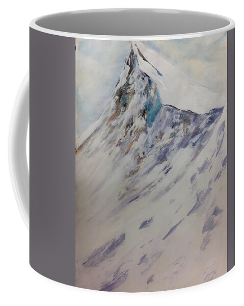 Mountain Watercolour Landscape Painting Coffee Mug featuring the painting The Peak by Desmond Raymond