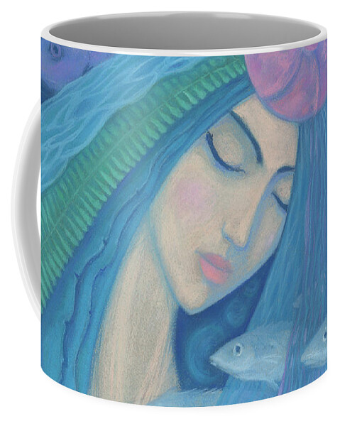 Underwater Fantasy Coffee Mug featuring the painting The Pearl by Julia Khoroshikh