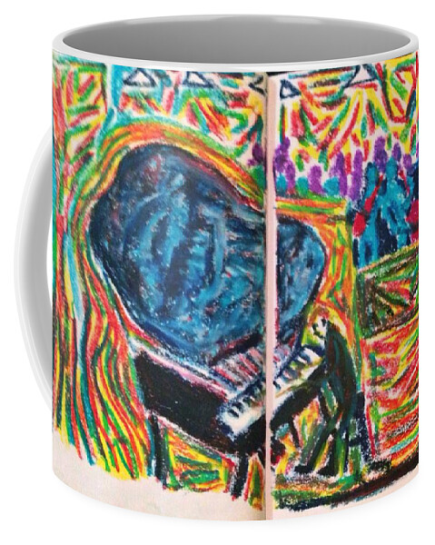 Piano Coffee Mug featuring the painting The Pianist by Angela Weddle